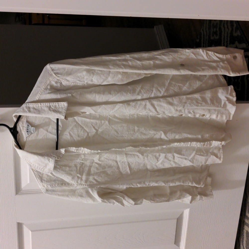 White Long sleeve button down